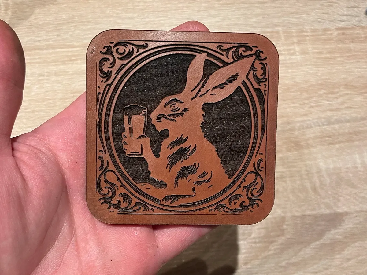 Coaster in Leather leather coaster design
