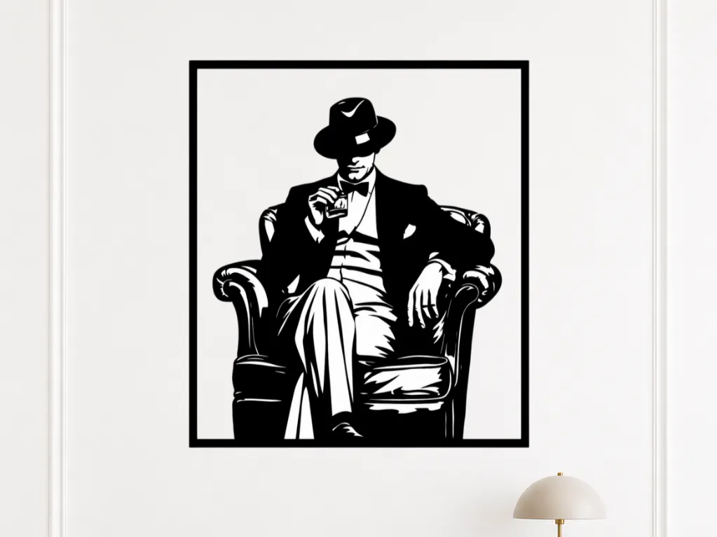 Mafia Boss Godfather Style Wall Art gift for husband idea