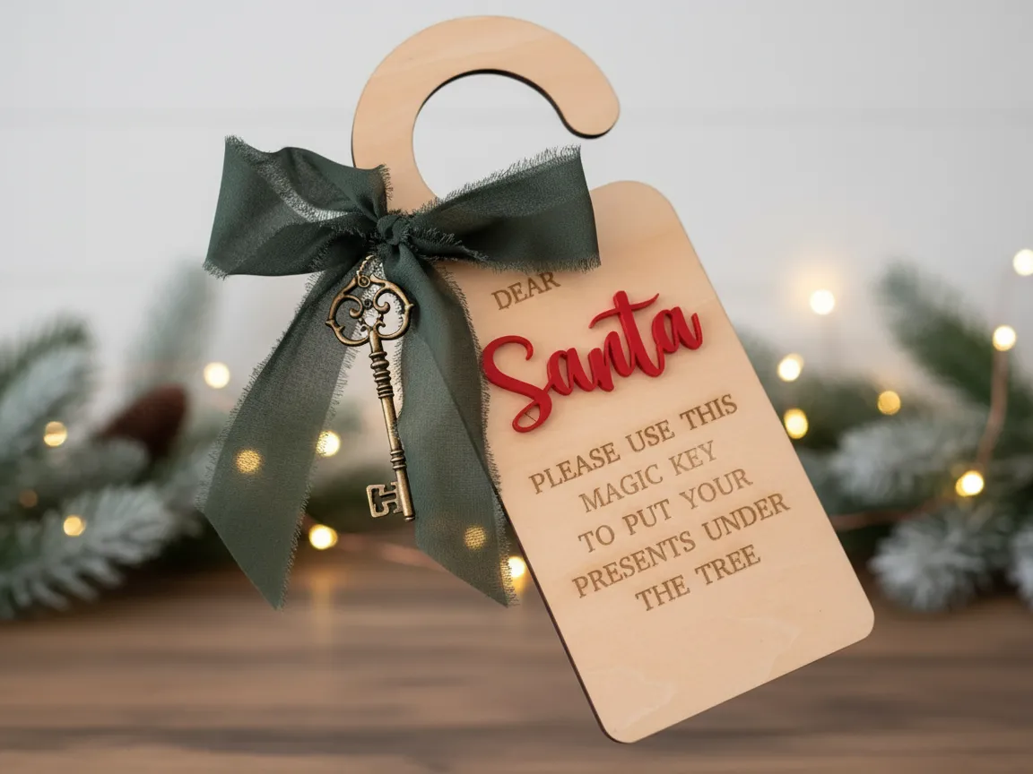 Santa Magic Key Door Hanger Christmas Eve box idea