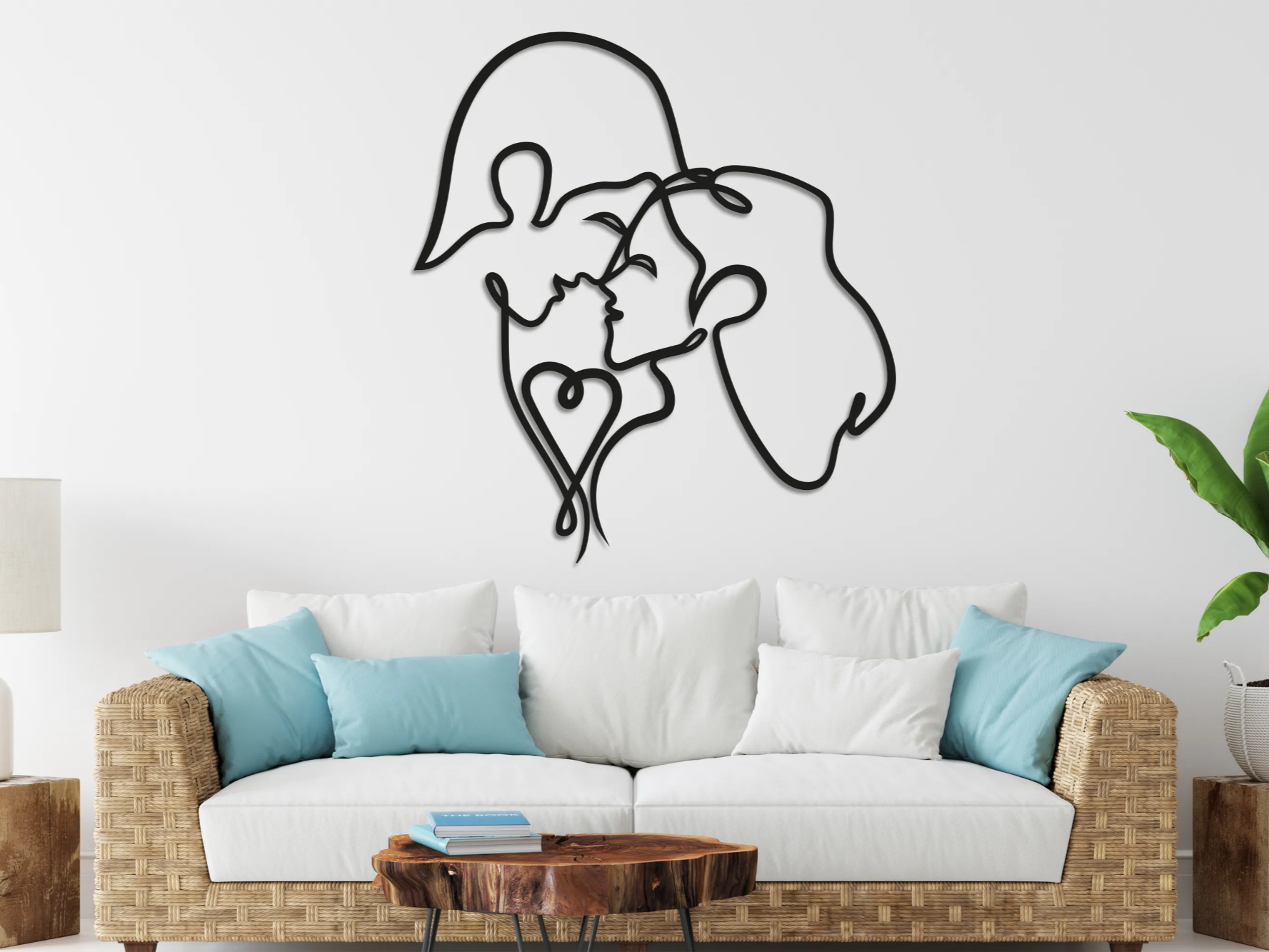 One-Layered Line Couple Valentine's Wall Panel valentines day gift design