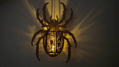 [Laser cut and engrave] Spider Lantern Set of 4 – Halloween Lamp with Creepy Designs