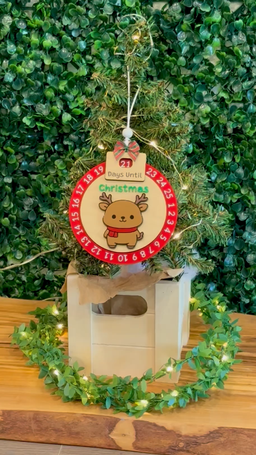 [Laser cut and engrave] Christmas Countdown Spinner Ornament Reindeer – Premium Laser Cut File (SVG + XCS)_copy_copy