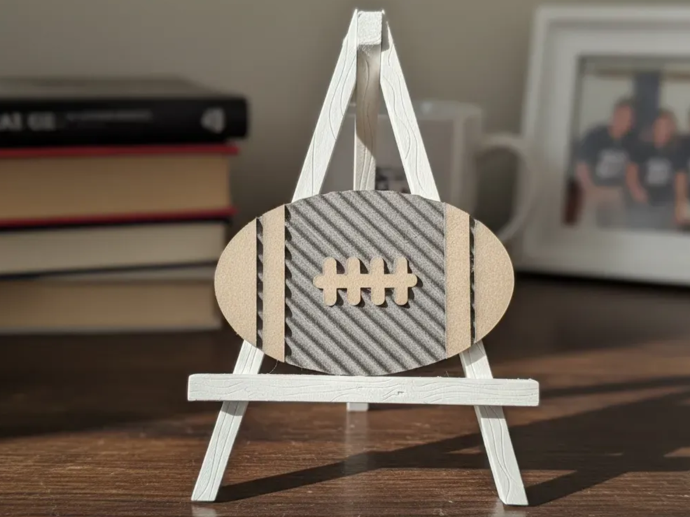 Cardboard engraved mini football ornament sports party decoration design
