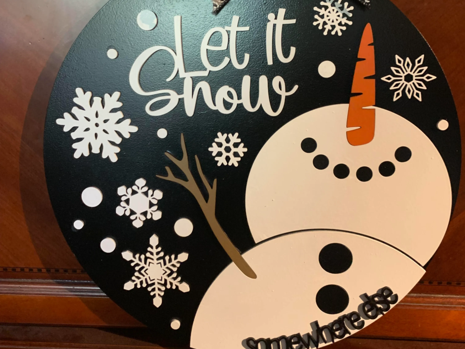 Let It Snow with Snowman shadow box design