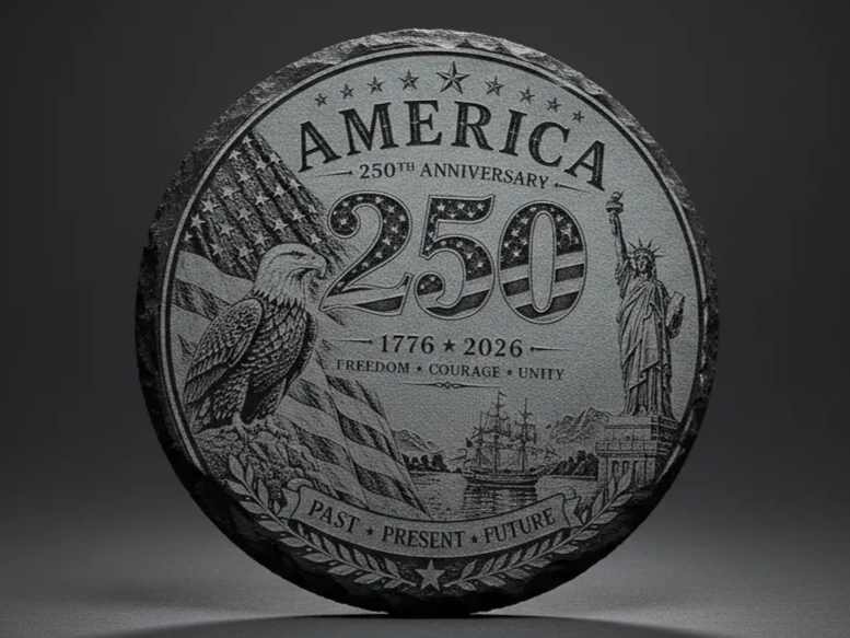 America 250th Anniversary Commemorative Slate Coaster | Free Files