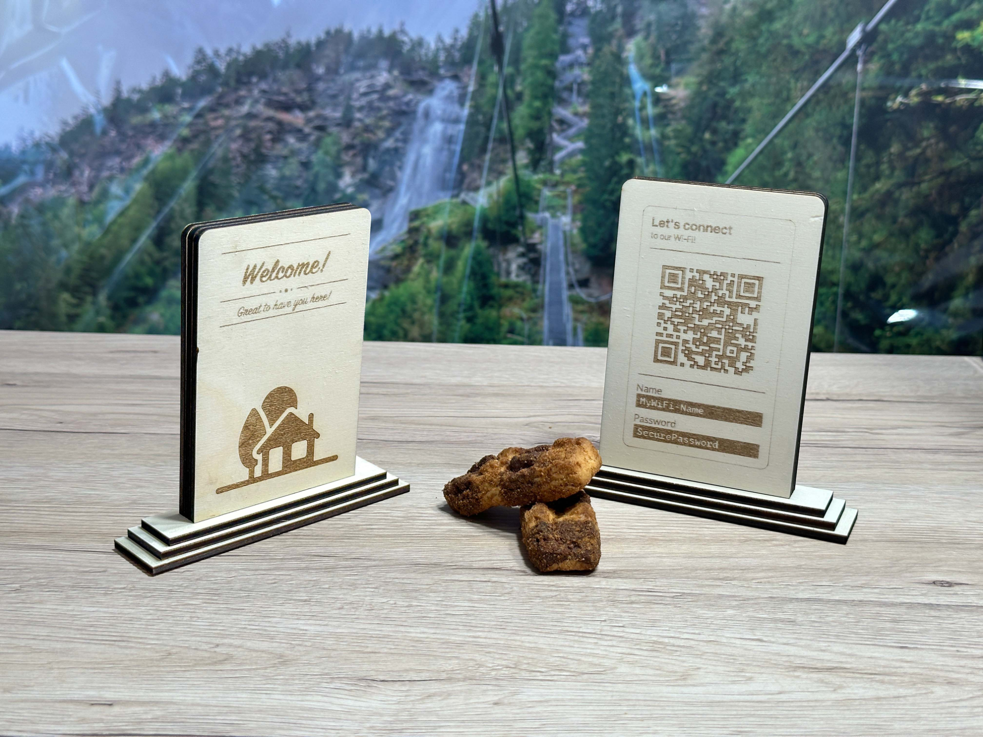Panneau de bienvenue avec détails Wi-Fi modèle de panneau de bienvenue