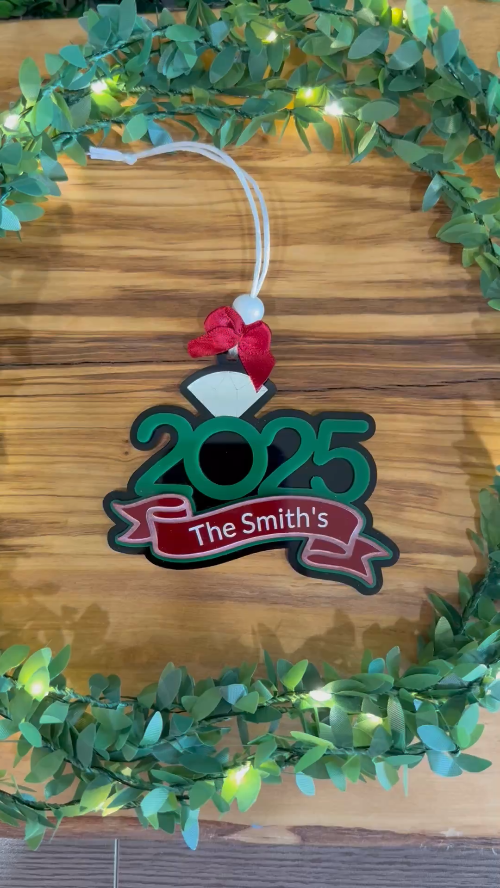 [Laser cut and engrave] 2025 Wedding Ornament – Digital File (SVG & XCS)