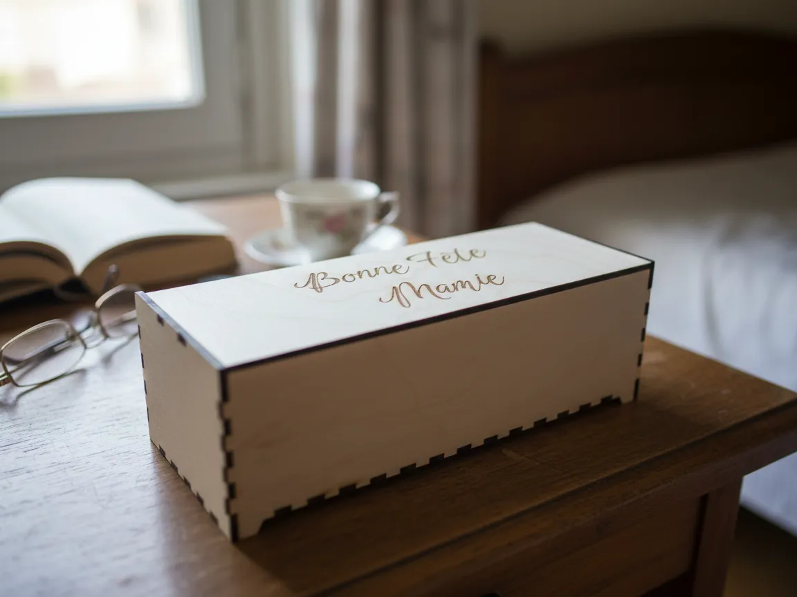 "Bonne Fête Mamie" Engraved Keepsake Box gift design