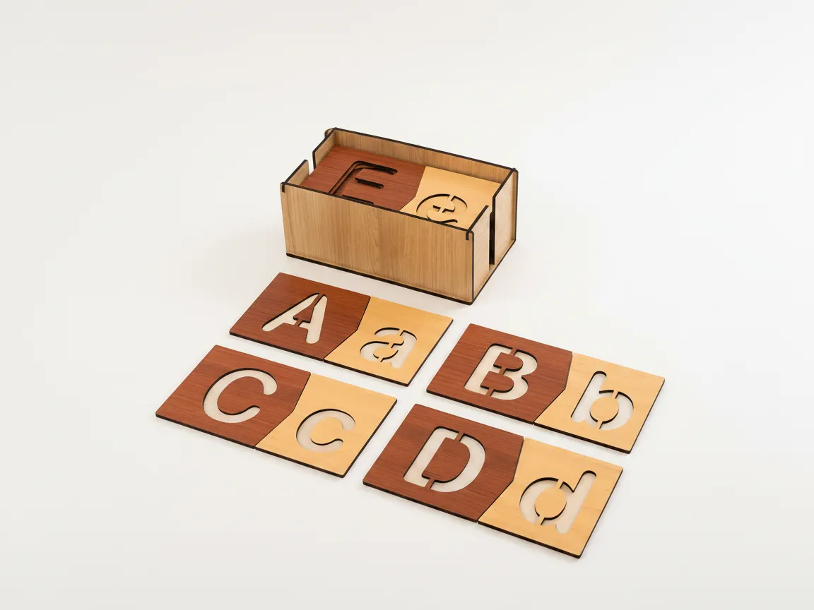 Alphabet Matching Puzzle Board laser cut word puzzle idea