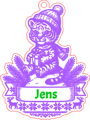 Personalized Tiger Christmas Ornament.xcs