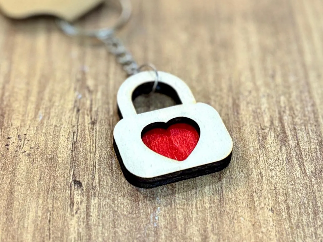 Heart Padlock Keychain laser cut keychain idea for women