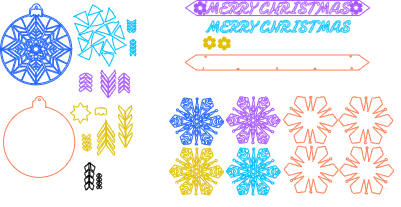 SNOWFLAKE AND BAUBLE WALL HANGING.xcs