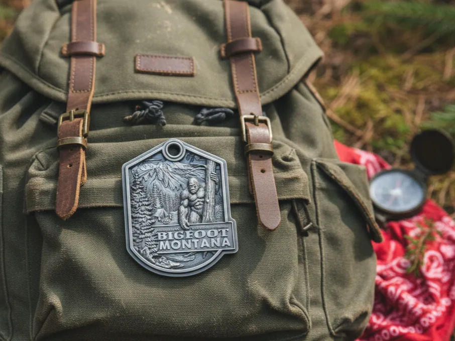 Bigfoot-Montana-Rucksackanhänger aus Metall