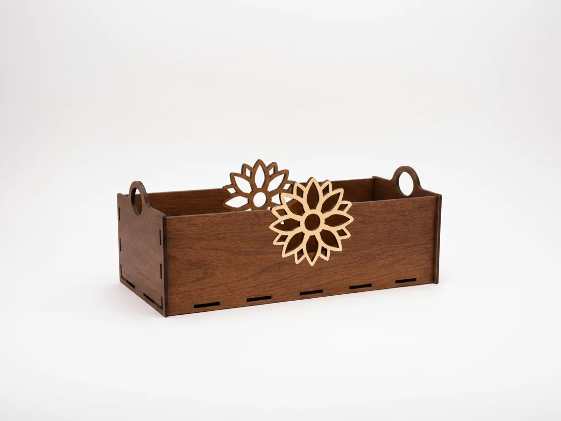 Wooden Flower Planter Box SVG — Laser Cut Garden Decor wooden flower design
