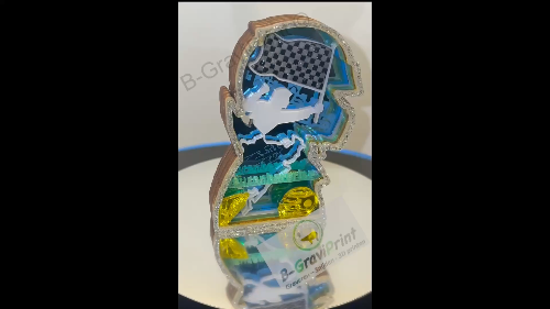 [Laser cut and engrave] Multilayer laser cut racing with checkered flag and driver helm silhouette