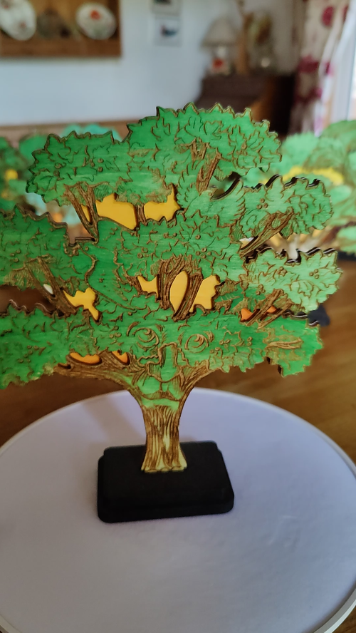 [Laser cut and engrave] The Merry Hawthorn - A Story Tree