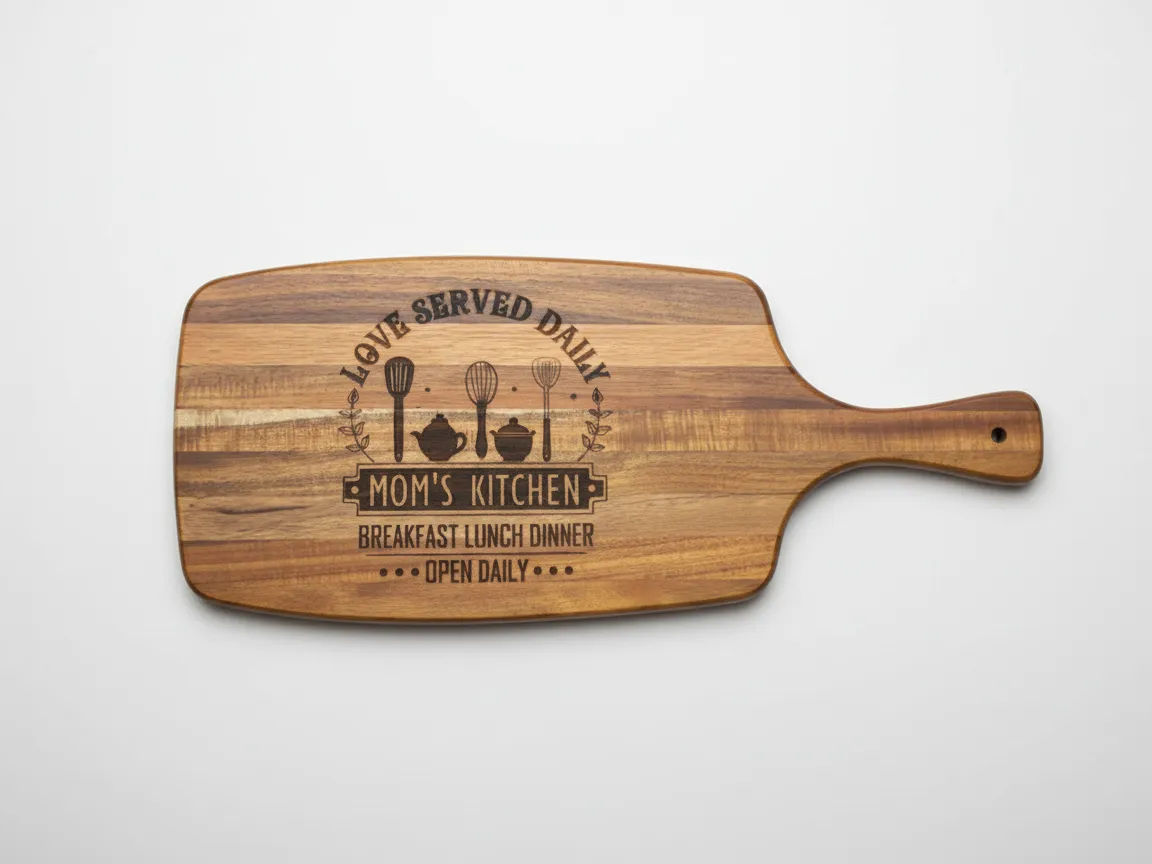 Laser Engraved Wooden Kitchen Cutting Board Mom's Kitchen Design gift for mom idea