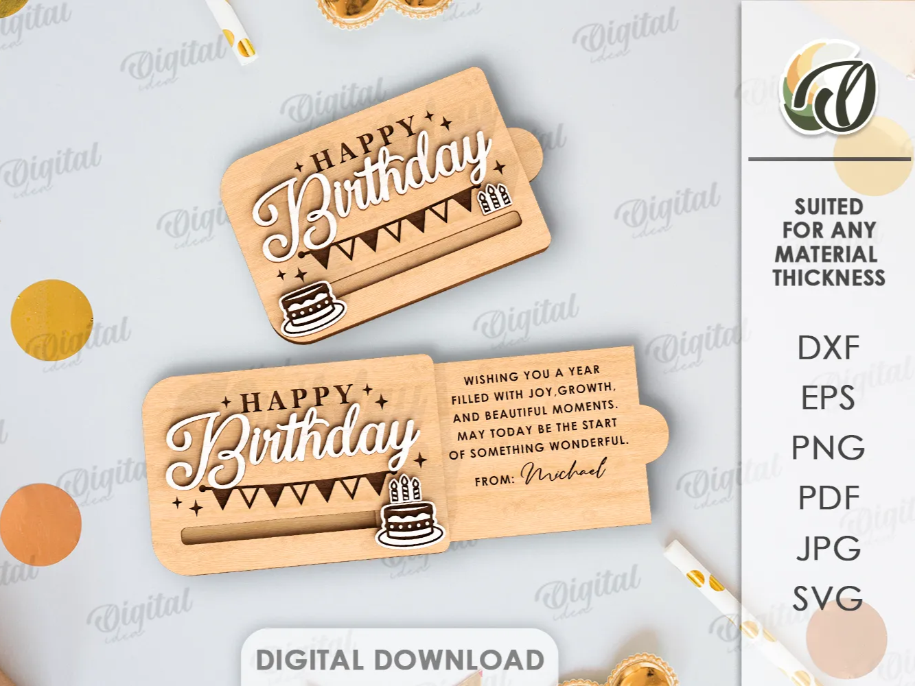 3D Sliding Wooden Birthday Card birthday card design