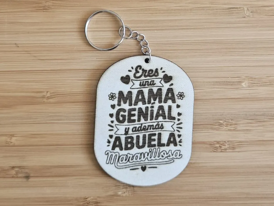 "Great Mom, Marvelous Grandma" Keychain gift design