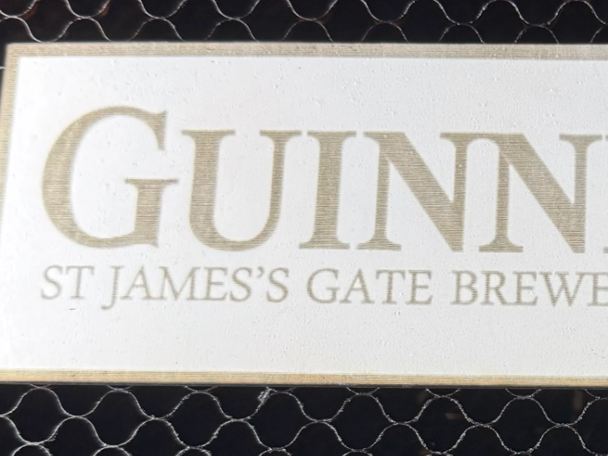 Laser Engraved Guinness St James's Gate Brewery Wooden Sign laser cut bar sign idea