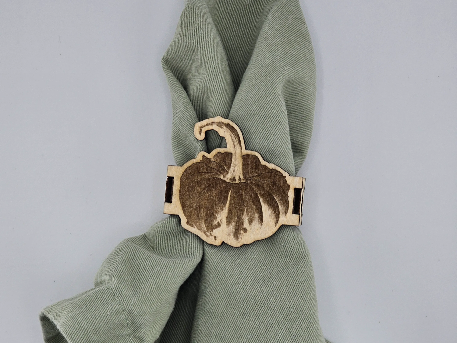 Festive Wooden Pumpkin Napkin Ring Holder laser-cut napkin ring design