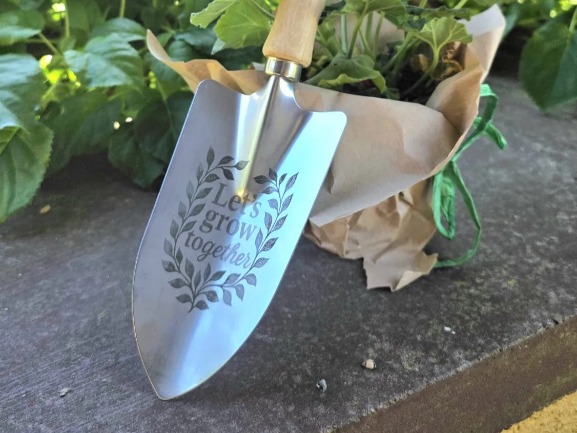 Heritage garden trowel Lets Grow Together message gift for grandpa idea