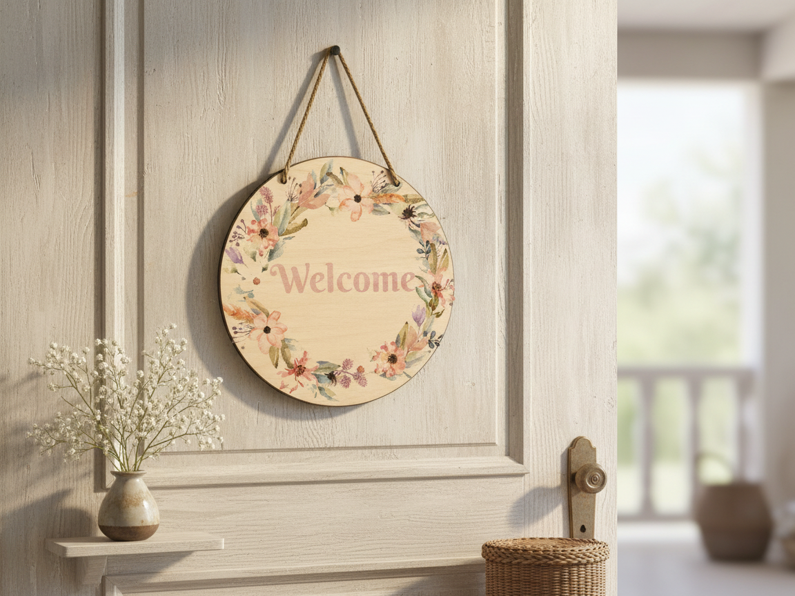 Floral Watercolor Welcome Sign gift design