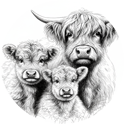 Highland Cow engraving - Briz AI.xcs