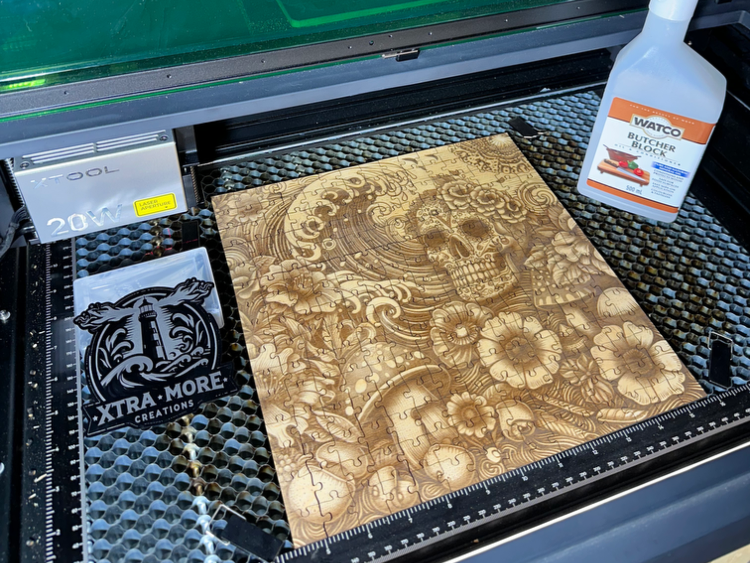 Sugar Skull, Waves & Flowers Puzzle sugar skull dia de los muertos design