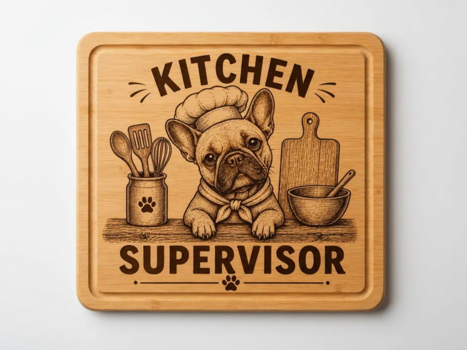 "Kitchen Supervisor" French Bulldog Board