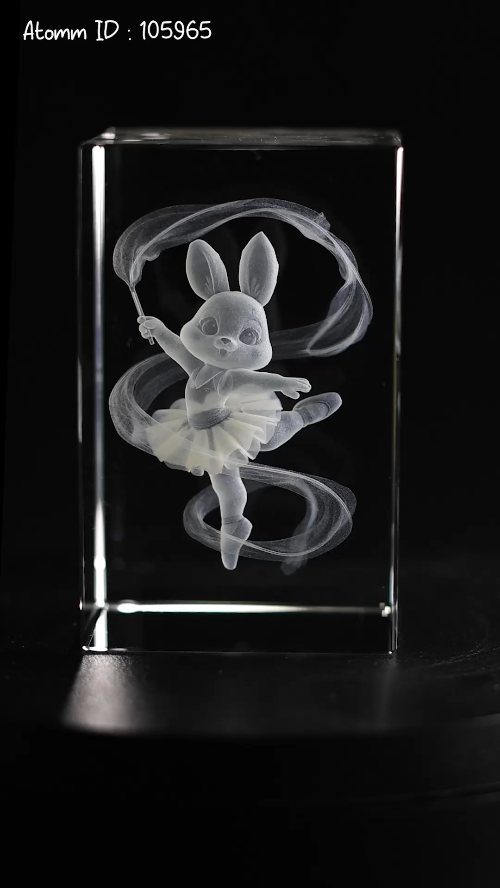 [Laser cut and engrave] Gravure interne 3D lapin de Pâques danseuse étoile