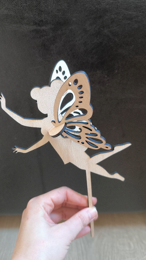 [Laser cut and engrave] Fairy garden stake, decoration