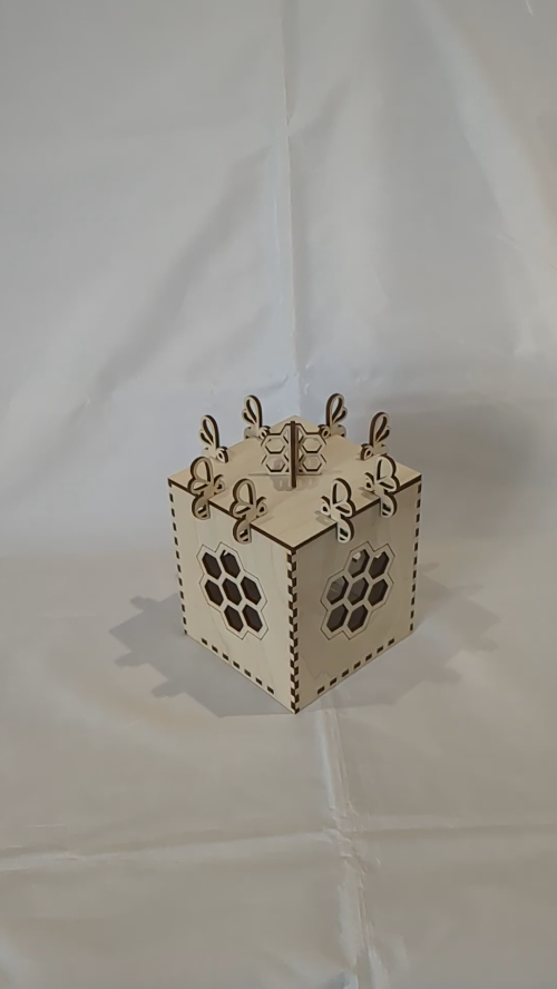 [Laser cut and engrave] Gift Box Bee Honeycomb Laser Cut Template, Honey Storage Laser Cutting Design