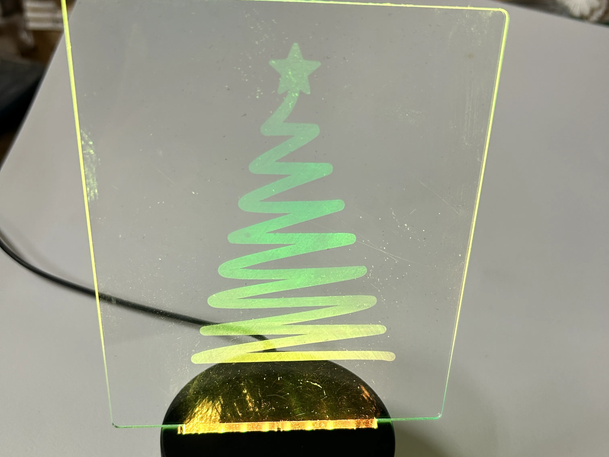 Etched LED Tree Ornament light up Christmas tree ornament idea
