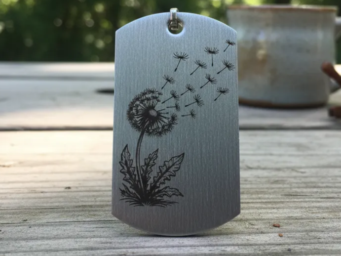 Dandelion Seed Motif Pendant dog tag pendant design