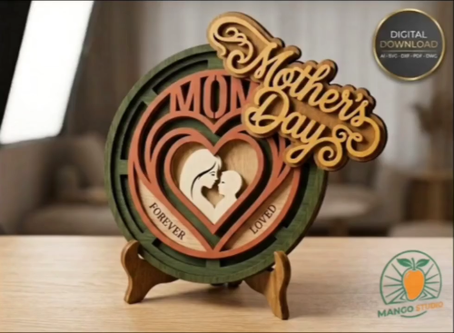 [Laser cut and engrave] 3D Mother's Day Layered Mandala SVG