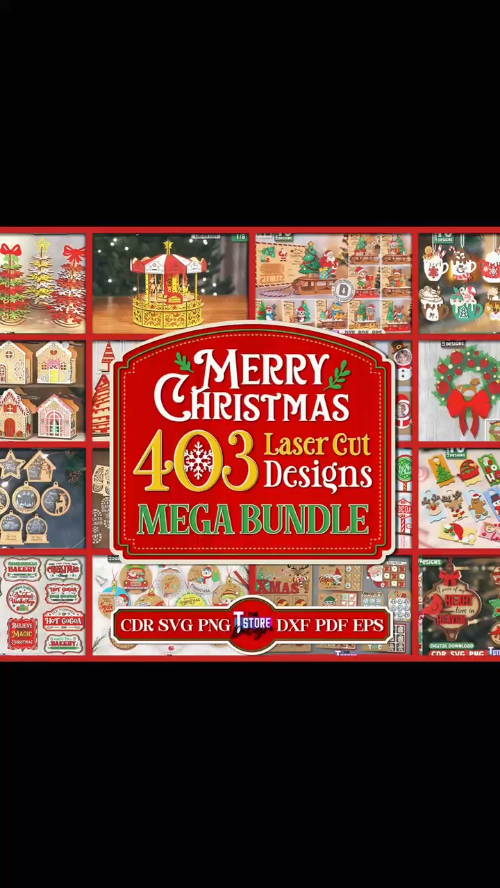 [Laser cut and engrave] 403 Christmas Mega Bundle Laser Cut, Christmas Decor, Xmas Tree Ornaments, Wall Decor, Wooden Signs, Fireplaces Countdown, Gnomes, Santa Claus SVG