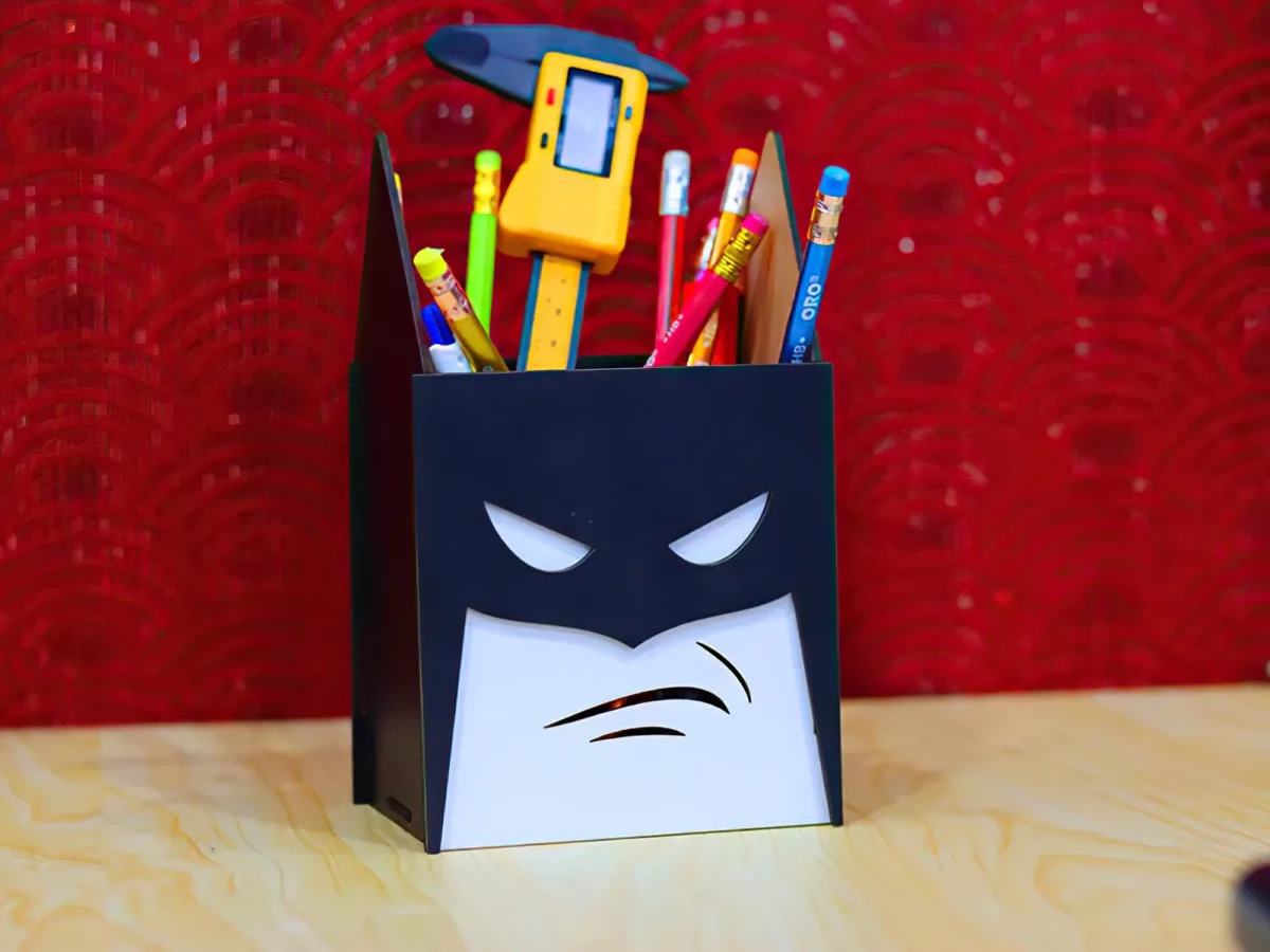 Superhero Pencil Holder Pen Box office desk decor idea