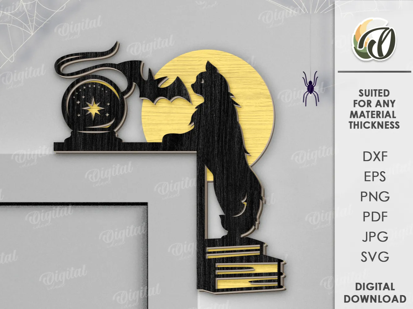 Ornement d'angle de porte Halloween 3D, décoration d'Halloween pour extérieur découpée au laser