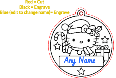 Hello Kitty Edit Name Christmas Hanger.xcs