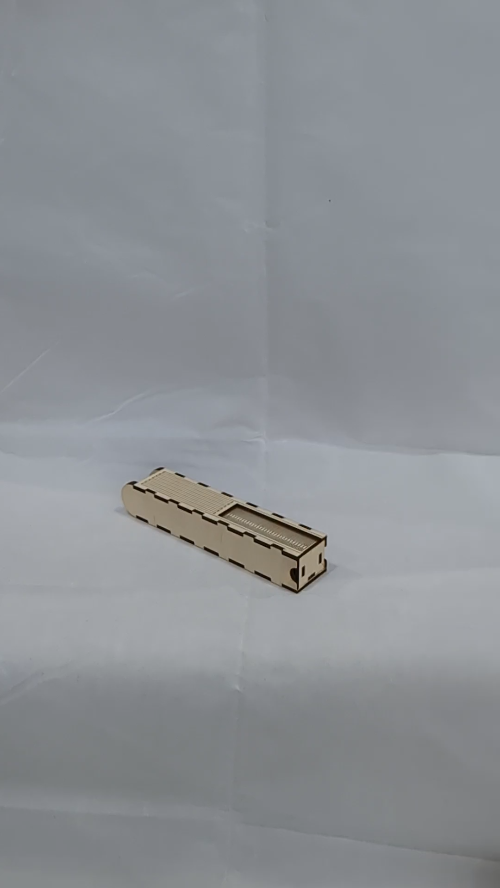 [Laser cut and engrave] Gift box case for pen, sliding lid, laser cut design. Holder pen, cut model, vector template. Greeting boxes, office accessory, table decor.