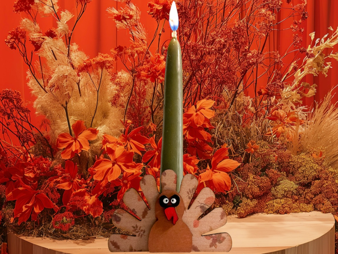 Bougeoir en forme de dinde – design de cadeau de Thanksgiving