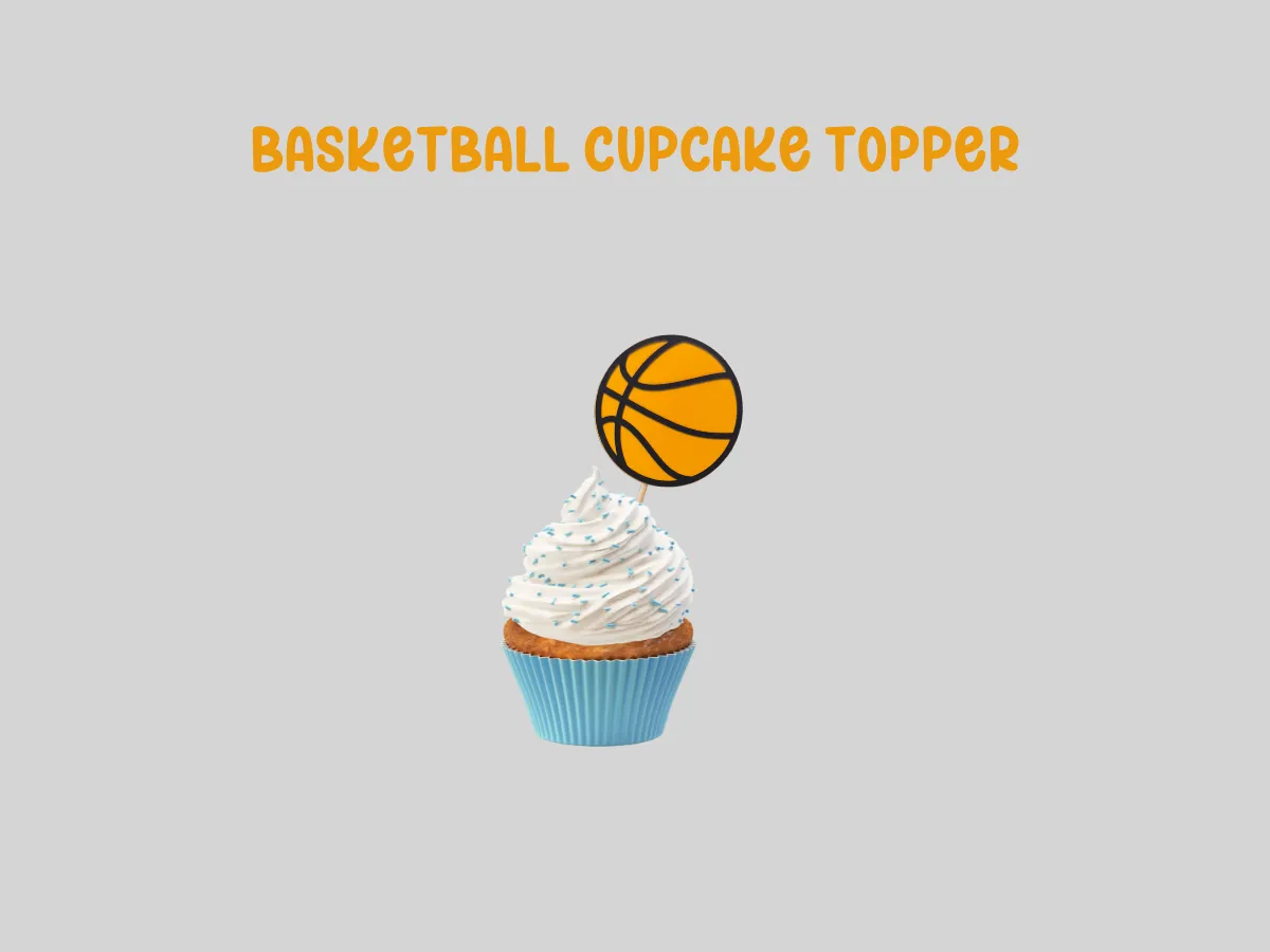 Basketball cupcake topper sports party decoration design