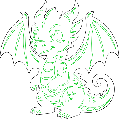 Pochoir Bébé dragon Tag.xcs