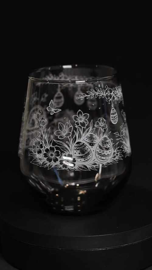 [Laser cut and engrave] Tutoriel - Gravure complète sur verre sur le thème de Pâques - F2 Ultra UV