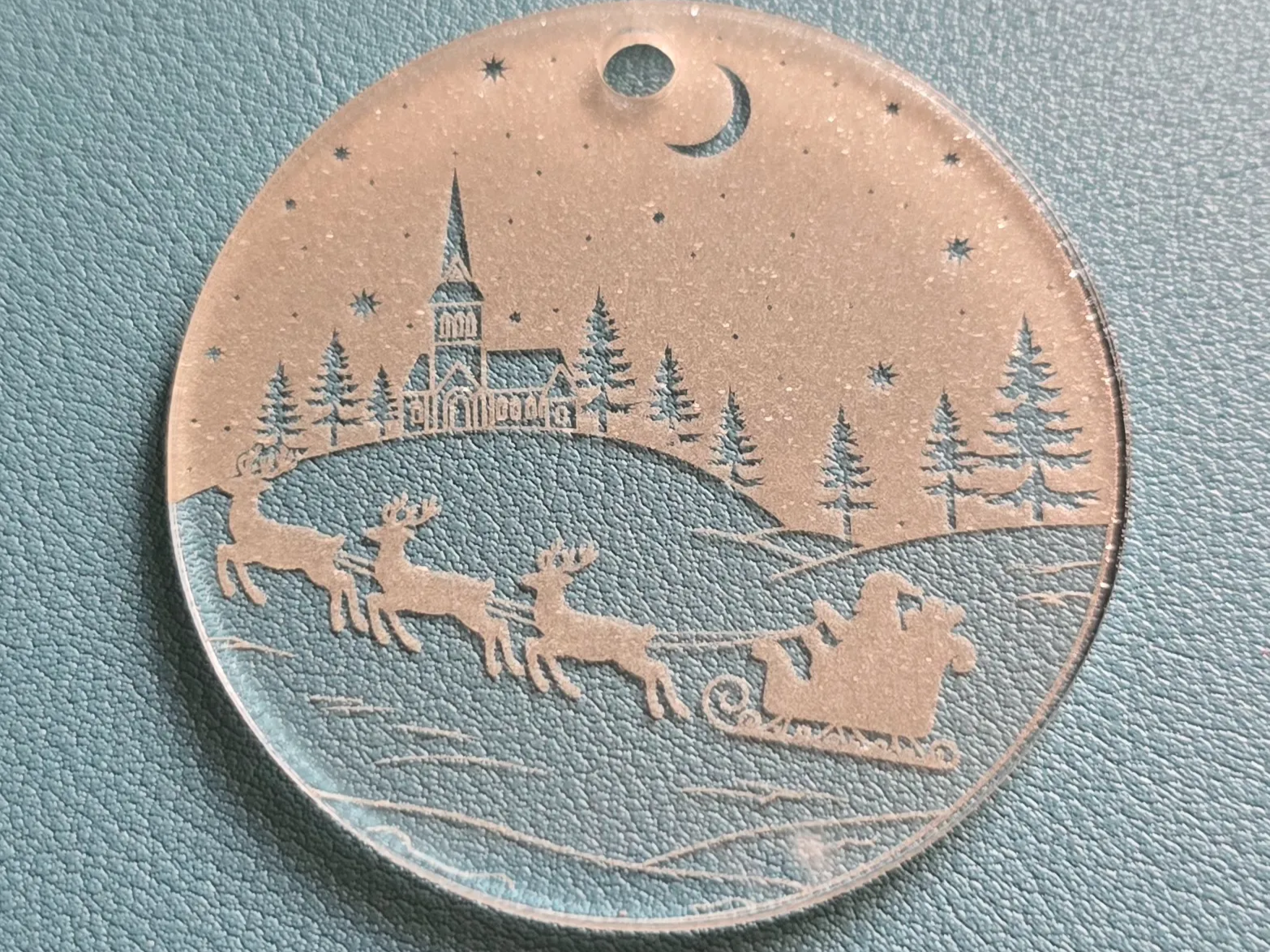 Transparent acrylic Santa Claus ornament for Christmas window