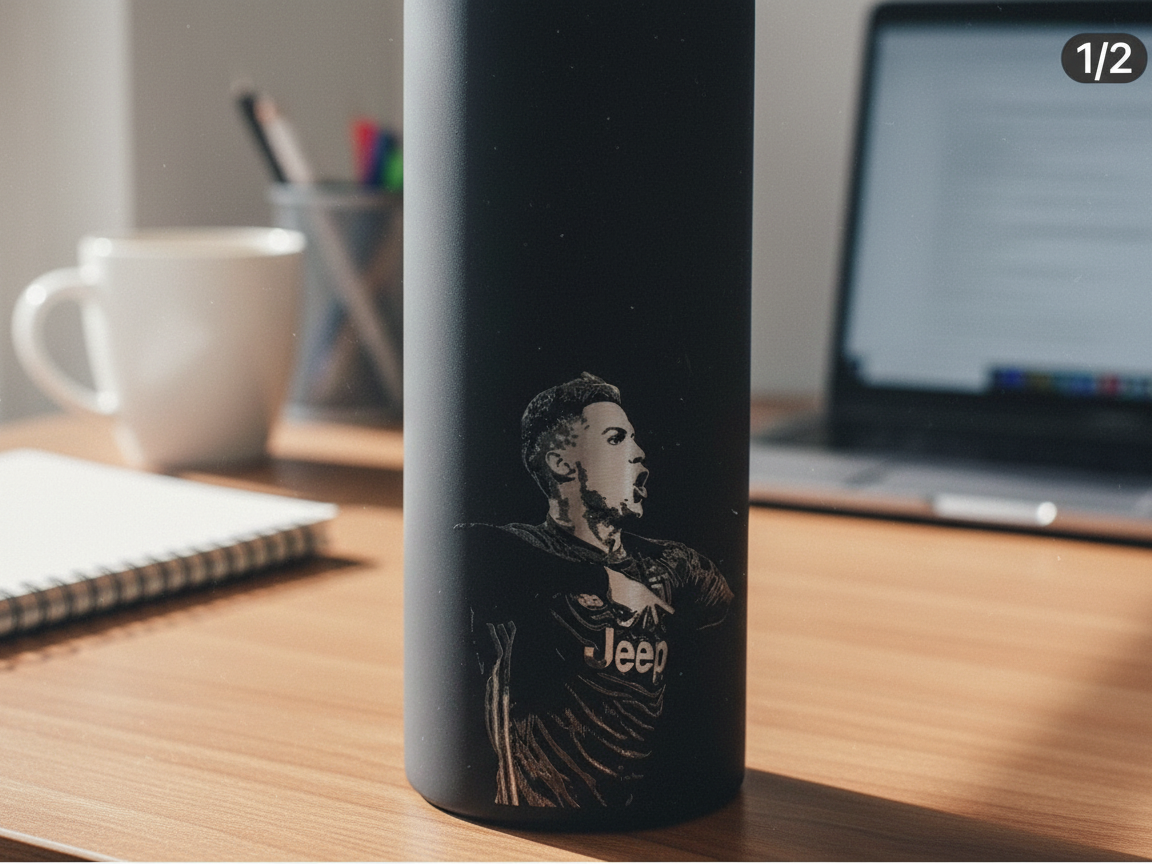 Soccer Player Tumbler (Ronaldo & Messi) laser engraved custom tumbler idea