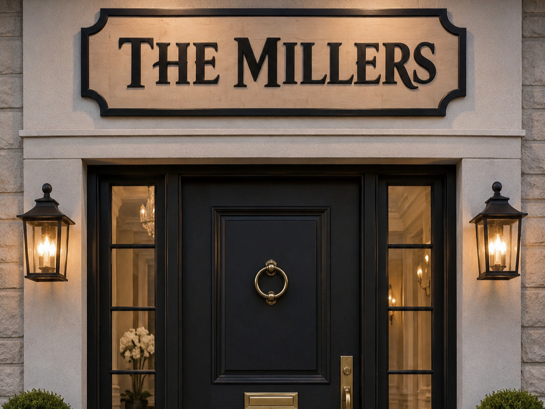 The Millers Personalized Family Name Front Door Sign