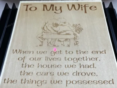 Wooden Plaque to My Wife with Loving Message gift for her design
