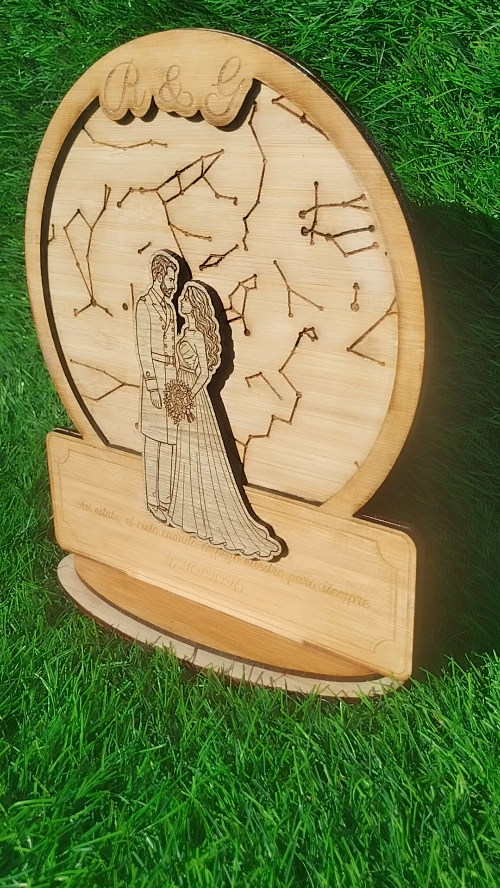 [Laser cut and engrave] Mapa estelar de boda